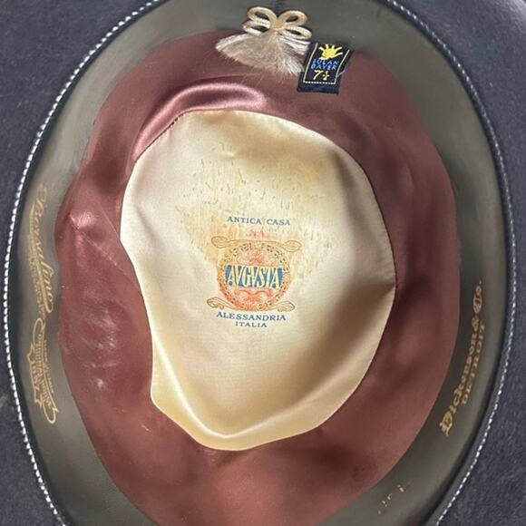 Vintage Borsalino Augusta Gray Felt Fedora – Dickenson & Co.  Size 7¼ - Picture 6 of 8